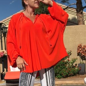 Elizabeth and James Tangerine 100% Silk Blouse (Host pick)